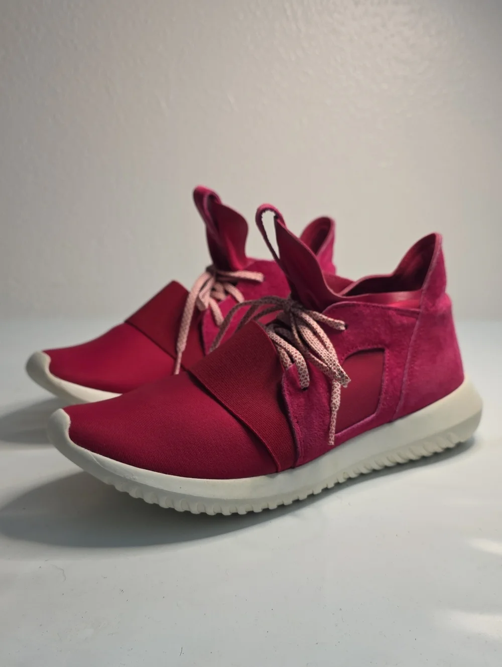 ADIDAS TUBULAR DEFIANT UNITY PINK SUEDE BOOTIE SNEAKERS LADIES 9 VGUC CUTE